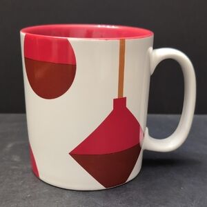 Starbucks 2012 Red/White Holiday Ornaments Ceramic Coffee Mug.
